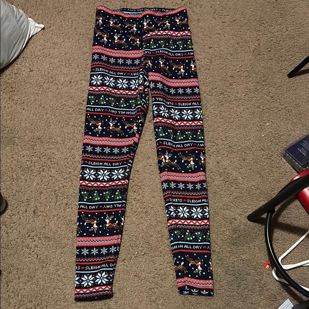 Women’s Festive Patterned Leggings - Multicolor